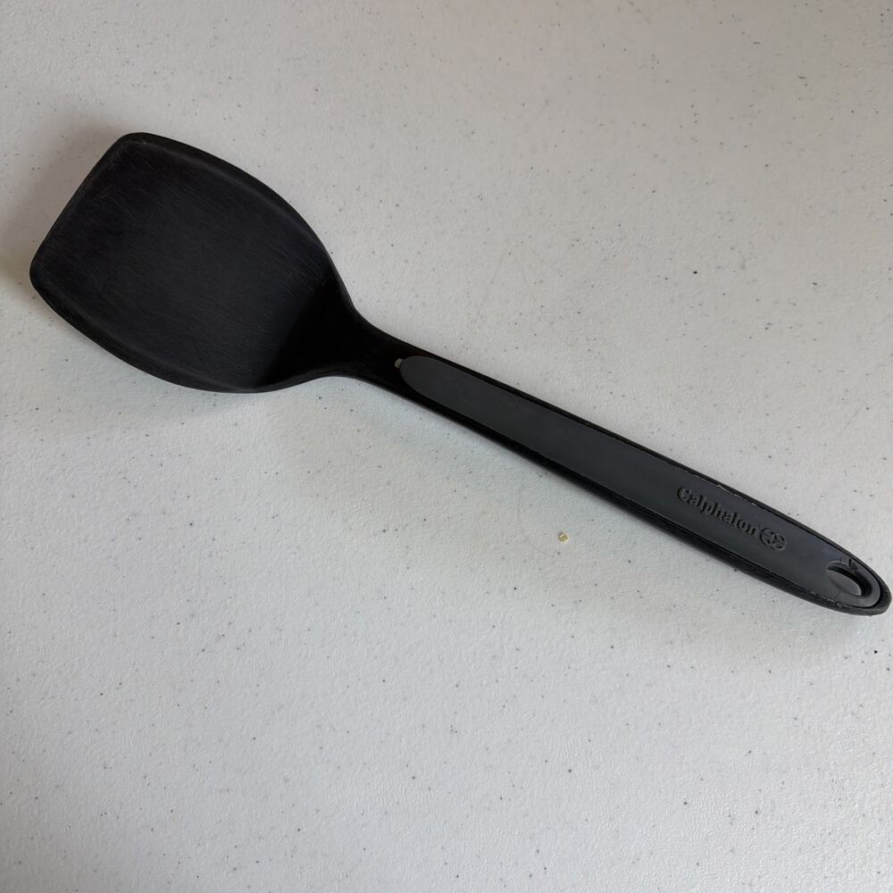 Calphalon 13" Slotted Spatula Turner Black Nylon Gray Silicone Comfort Handle
